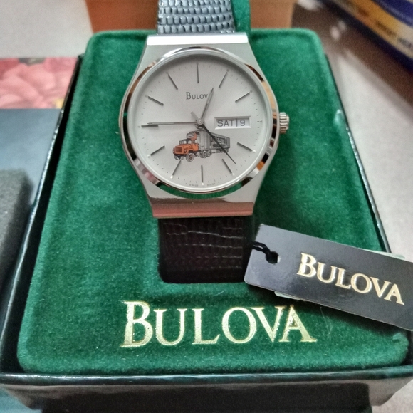 Vintage Bulova Preston Trucking Watch In Box - Picture 2 of 4